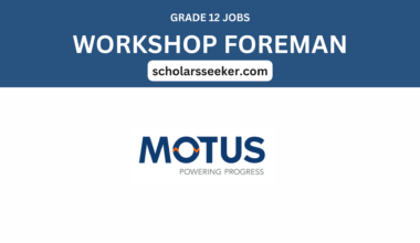 Motus Holdings Is Looking For Workshop Foreman