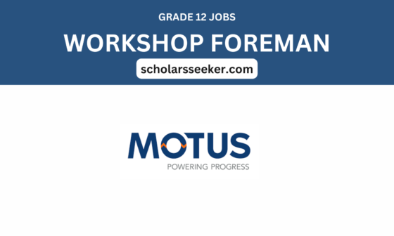 Motus Holdings Is Looking For Workshop Foreman
